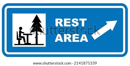 resting place for motorists, road sign, vector illustration Сток-фото © 