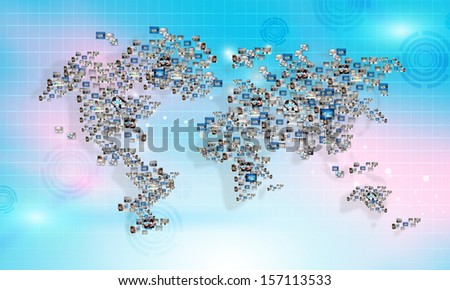 global business connection,map design