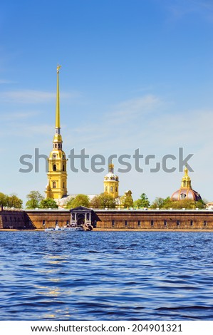 Peter and Paul Fortress, across the Neva river, St. Petersburg, Russia