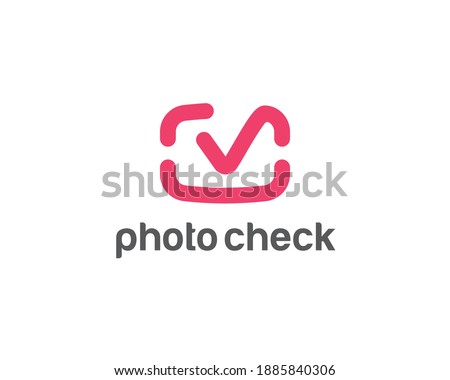 Combination of a camera and checkmark, a great logo for a photography business.