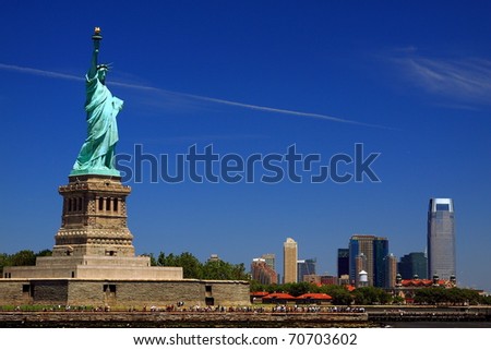 Statue of liberty in the sunny day