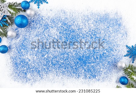 Blue winter border background
