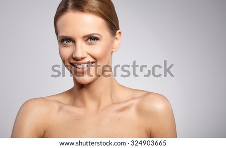 Natural Beauty Portrait. Beautiful Spa Woman . Perfect Fresh Skin.