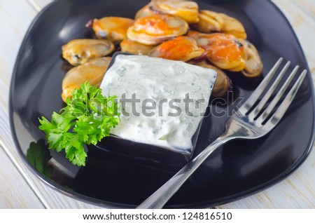 mussels with white sauce