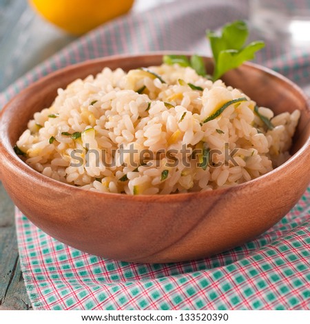 Italian rice with lemon, square image