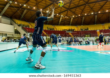 MILAN, ITALY - DECEMBER, 29: Calligaro ( 18)  in Vero Volley Monza - It&ly Milano ( Italian Volley League A2) on December, 29 , 2013 in Milan , Italy