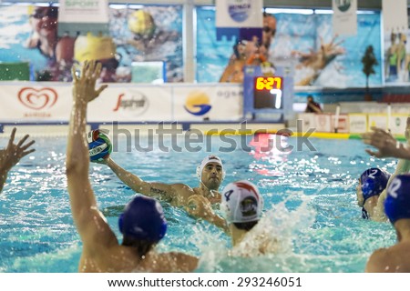 MILAN - MAY 12: M. Luongo (  Bpm Sport Management) in game BPM Sp. Management vs Pro Recco  - Italian Water Polo Play Off on May 12, 2015 in Milan, Italy.
