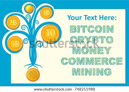 Money Tree Bitcoin Infographics. Vector illustration.
