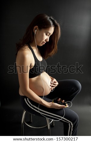 pregnancy woman, Asian pregnancy woman in studio