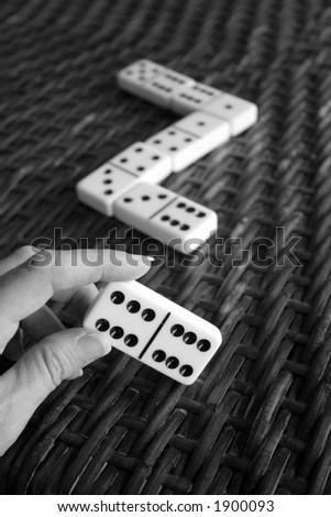 Dominoes Game in Black and White