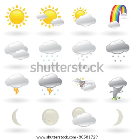 Weather Icons Set Of Natural Phenomenons