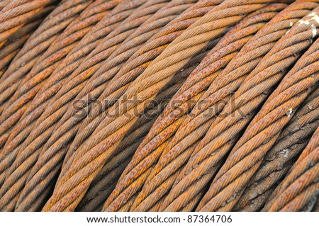 Steel rope close-up square background texture
