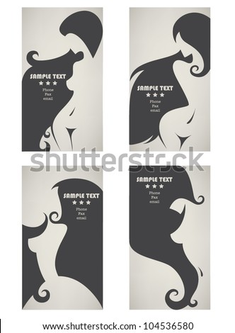stylish collection of business cards for beauty and spa salon, hairdressers or plastic surgery