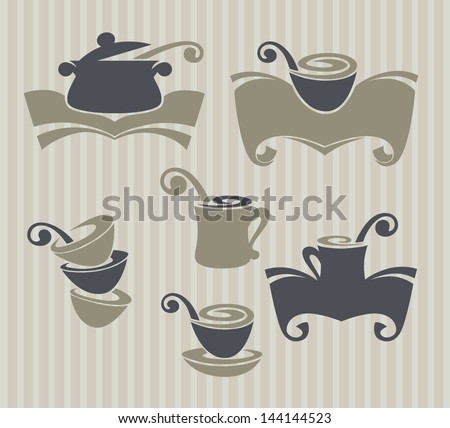 vector collection of food, dishes and cooking equipment
