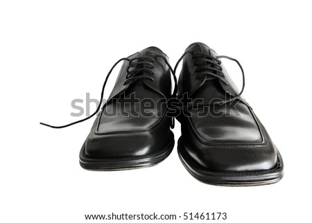 Front View Of Men Shoes Isolated On White Background Stock Photo ...