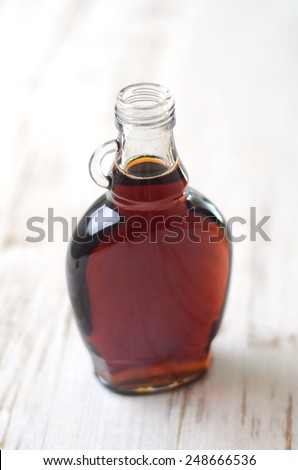 A full bottle of real maple syrup