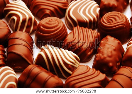 stock photo : close-up of chocolate bon bons