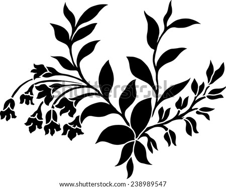 Pattern design with foliage and flowers of many small flowers.