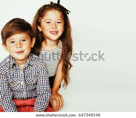 Similar – Image, Stock Photo Sister playing with little brother
