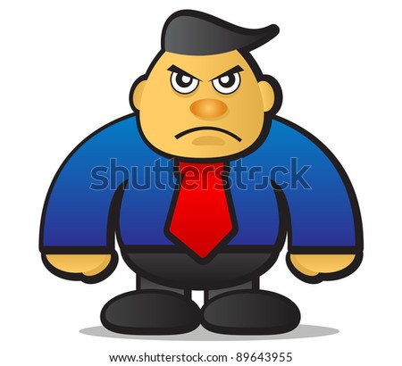 Illustration Of Cartoon Angry Boss - 89643955 : Shutterstock