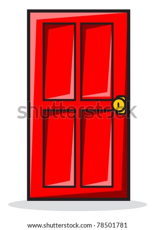 illustration of red door