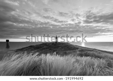 Spurn Point, disused lighthouse in East Yorkshire (UK)