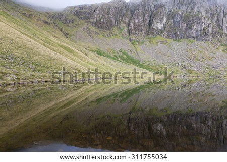 Stickle Tarn, below Pavey Ark and Jack\'s Rake in the UK Lake District