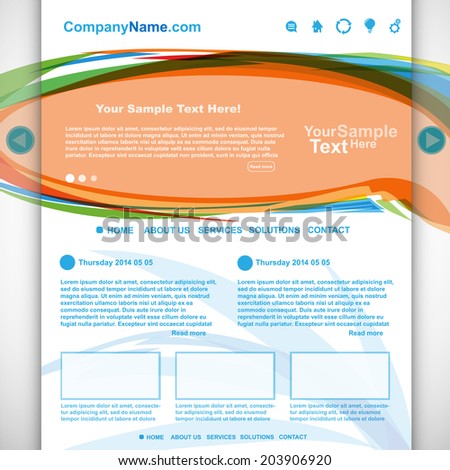 Website design colorful, vector