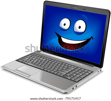 Laptop Character. The Series Of The Cute Electronic Characters In ...