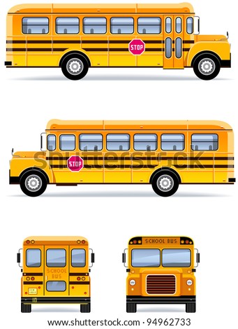 School bus  in vector  (Set #32)