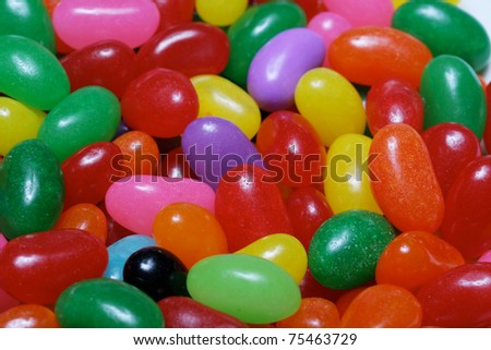 Jelly Beans - Close up of brightly colored jelly beans