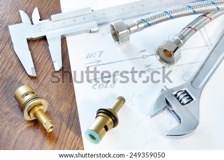 Hand tools and spare parts for water supply