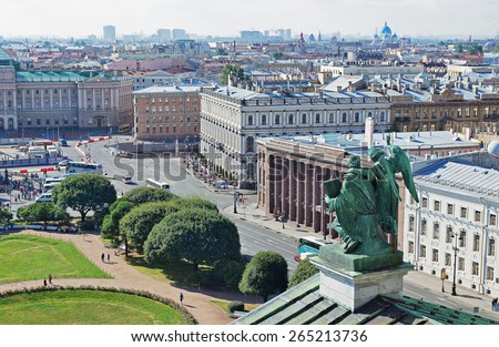 View to the Saint-Petersburg from the top of Saint Isaac\'s Cathedral. Russia