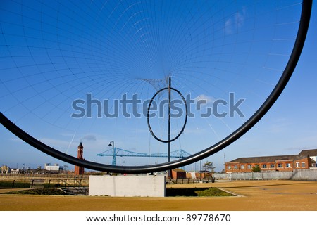 MIDDLESBOROUGH, UK – NOVEMBER 12: Temenos: Anish Kapoor (50mX120m) 1st of 5 public art pieces that will form the worlds largest art installation Tees Valley Giants at Middlehaven Dock November 12th 2011