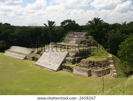 Vintage maya temple in Central America