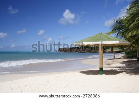 Parasol on a caribbean beach