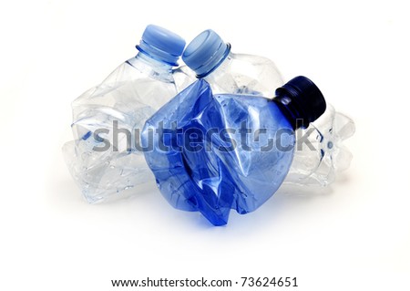 Similar – Image, Stock Photo Squashed empty plastic waste collected to recycling