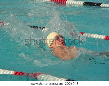 A student athlete in a swim meet