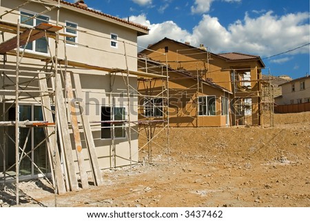 New residential construction in a subdivision of a new community