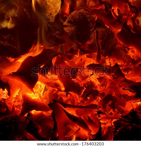 Glowing ashes - embers background