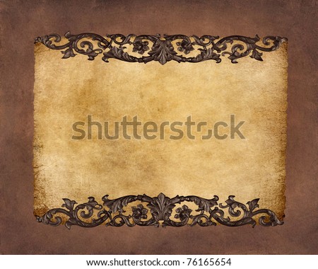 Old paper texture with floral frame