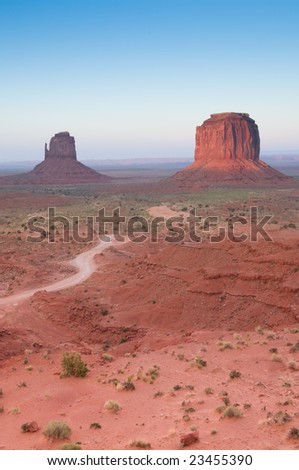 Monument Valley Tribal Park in Southwest US.