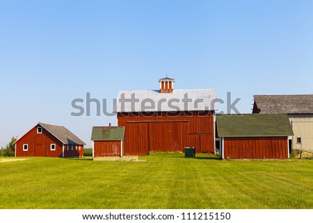 American Farm With Blue Sky