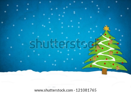 Christmas Tree Paper Craft Background