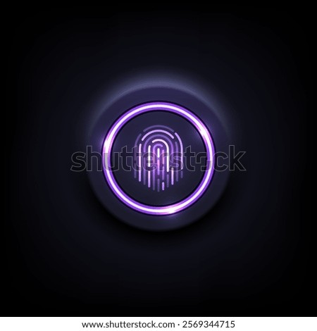 Abstract background with purple fingerprint touch screen, stock vector