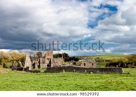 Ruins of the abbey in Ireland.