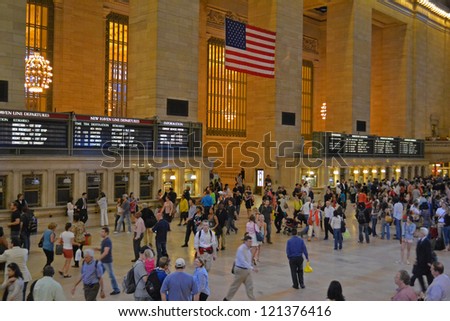 NEW YORK CITY - SEPTEMBER 14: Grand Central Station is the world\'s largest train station by number of platforms, pictured on September 14, 2012 in New York, NY.