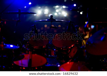 drum set at a rock n roll concert