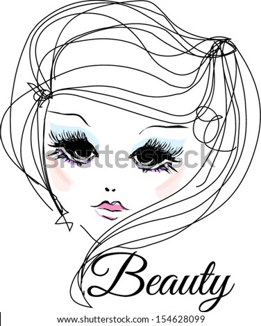 Hand Drawn Womana A A S Face Fashion Beauty Girl Illustration With Make Up Stock Images Page Everypixel