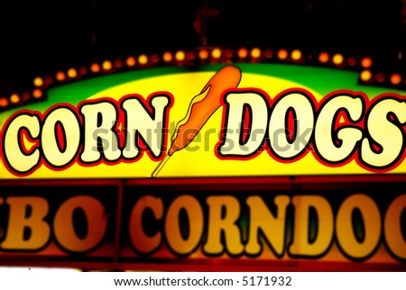 A Corn Dog Sign at a Carnival